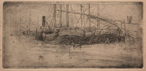 Slip langs Cuyahoga-floden, 1887. af Arthur E. Schneider.
