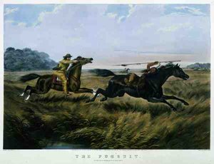 The Pursuit, pub. af Currier & Ives af Arthur Fitzwilliam (after) Tait