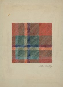 Plaid uldtæppe, ca. 1938. af Arthur G. Merkley