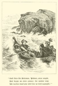 Sir Guyon, The Rock of Proach (gravering) af Arthur George Walker
