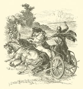 Sir Artegalls eventyr, sultanens heste (gravering)