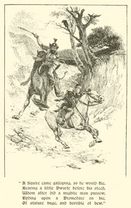 The Squire of Low Degree, The Giant with Flaming Eyes (gravering) af Arthur George Walker