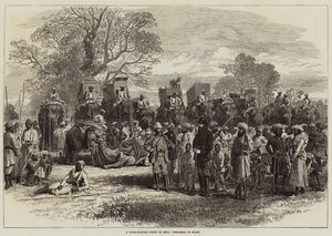 En tigerjagtfest i Indien, der forbereder sig på at starte