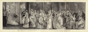 Hendes Majestæts tegnestue i Buckingham Palace, der venter på at blive præsenteret