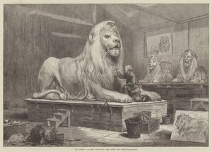 Sir Edwin Landseer modellerer løverne til Trafalgar-Square af Arthur Hopkins