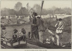 Oxford og Cambridge Boat-Race, der jubler over Victors af Arthur Hopkins