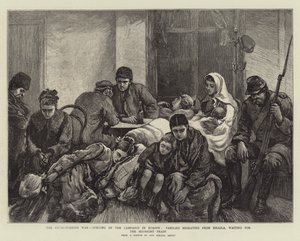 Den russisk-tyrkiske krig, åbning af felttoget i Europa, familier, der udvandrer fra Ibraila, venter på midnatstoget