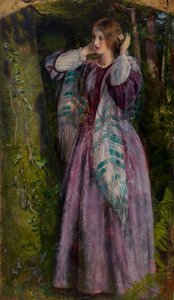 Amy, studie til "The Long Engagement", 1859 af Arthur Hughes