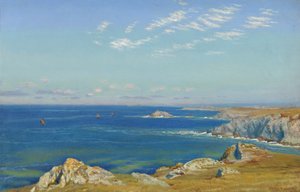 Newquay Headland, Cornwall af Arthur Hughes