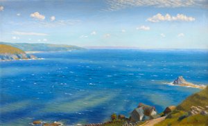 Studie for Hannafore, West Looe (olie om bord) af Arthur Hughes