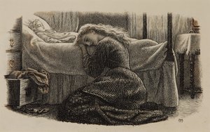 Det yngste barns død, ca. 1865 (blæk på papir) af Arthur Hughes