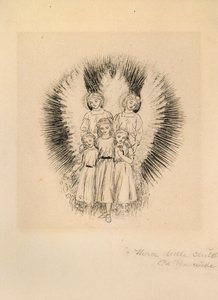 Tre små børn på den brede brede jord, slutningen af det 19. århundrede af Arthur Hughes