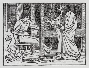 HC Andersen: Kejserens nye dragt (litho) af Arthur Joseph Gaskin