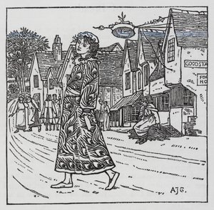 HC Andersen: Pigen der trådte på brødet (litho)