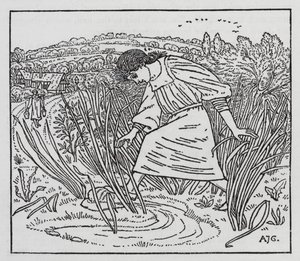 HC Andersen: Pigen der trådte på brødet (litho) af Arthur Joseph Gaskin