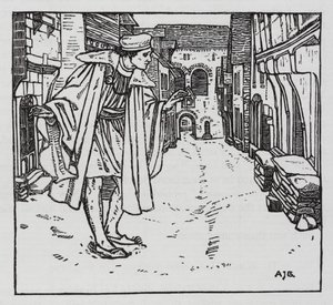 HC Andersen: Lykkens Goloshes (litho) af Arthur Joseph Gaskin