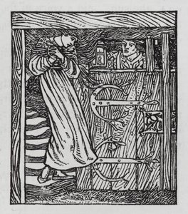 HC Andersen: Prinsessen og ærten (litho) af Arthur Joseph Gaskin