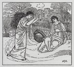 Hans Christian Andersen: Historien om en mor (Litho) af Arthur Joseph Gaskin