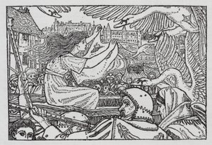HC Andersen: De vilde svaner (litho) af Arthur Joseph Gaskin