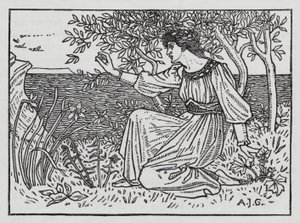 HC Andersen: De vilde svaner (litho) af Arthur Joseph Gaskin