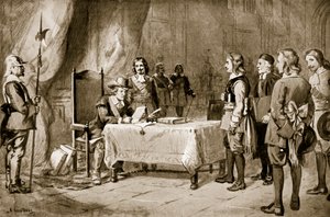 Schweiziske udsendinge før Cromwell, illustration fra 
