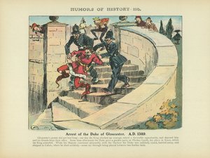 Arrestation af hertugen af Gloucester. A.D. 1389 (farvelitografi) af Arthur Moreland