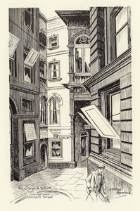 The George  Vulture fra George Yard, Lombard Street (litografi) af Arthur Moreland