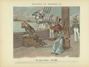 Den saksiske pirat. A.D. 449 (farvelitografi) af Arthur Moreland