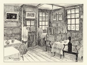 Ye Olde Cheshire Cheese (litografi) af Arthur Moreland