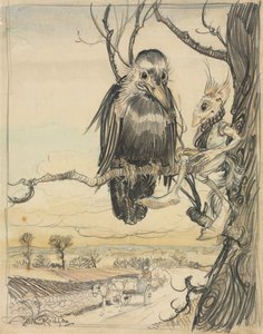 Et egern og en krage af Arthur Rackham