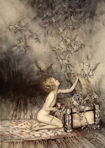 En pludselig sværm af bevingede væsner strøg forbi hende, illustration fra 