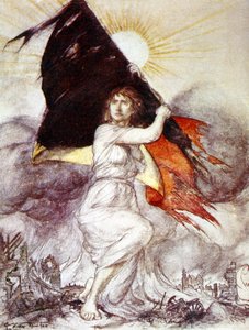 Allegory of Belgium under WW1, tegning af Arthur Rackham af Arthur Rackham