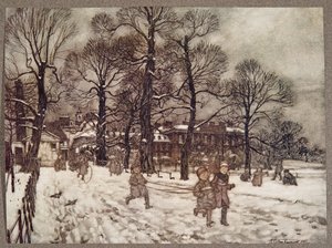 En eftermiddag, hvor haverne var hvide af sne, fra Peter Pan i Kensington Gardens af J M Barrie (1860 - 1937), pub. 1906 af Arthur Rackham