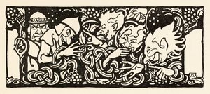 Becfola i sin vogn fra The Wooing of Becfola i Irish Fairy TalesSe desc af Arthur Rackham