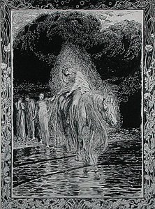 Krydser floden af Arthur Rackham