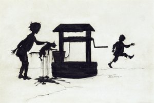Ding Dong Bell, illustration fra Mother Goose: The Old Nursery Rhymes, udgivet 1913 (pen & blæk) af Arthur Rackham