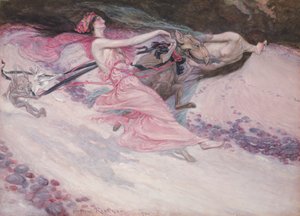 Elfin Revellers, 1900 (wc og gouache på panel) af Arthur Rackham