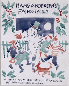 Forsideskitse til Hans Andersens Eventyr (wc på papir) af Arthur Rackham