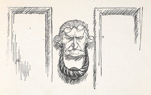 Fordørsbank med Joakims ansigt af Arthur Rackham