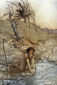 Hermia: Illustration af Arthur RACKHAM (1867-1939) til Drømmen om en sommernat af William SHAKESPEARE af Arthur Rackham