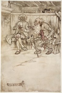 Jeg har nogensinde selv talt med Rip Van Winkle, som, da jeg sidst så ham, var en meget sårbar gammel mand., fra Rip Van Winkle af Washington Irving, pub. 1910 af Arthur Rackham