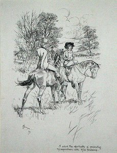 "Jeg benyttede lejligheden til at fortsætte mit bekendtskab med Miss Dashwood", illustration fra "The Irish Dragoon" af Charles O