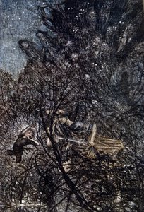 Illustration af Arthur RACKHAM (1867-1939) til Drømmen om en sommernat af William SHAKESPEARE af Arthur Rackham