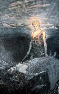 Illustration fra Siegfried and the Twilight of the Gods, 1924. af Arthur Rackham