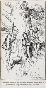 Illustration af Ganymedes fra As You Like It. af Arthur Rackham