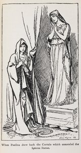 Illustration af Paulina fra Vinterens fortælling af Arthur Rackham