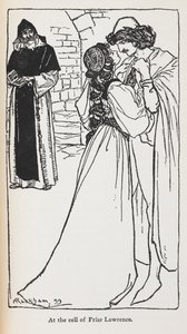 Illustration af de stjernekrydsede elskere i Romeo og Julie. af Arthur Rackham