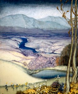 Landskab, ca. 1920 (wc på papir) af Arthur Rackham
