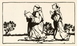 Hagen sad op ad væggen fra Morgans Frenzy i Irish Fairy Tales af Arthur Rackham