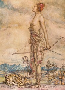 Jægerinden Diane, c1920 af Arthur Rackham